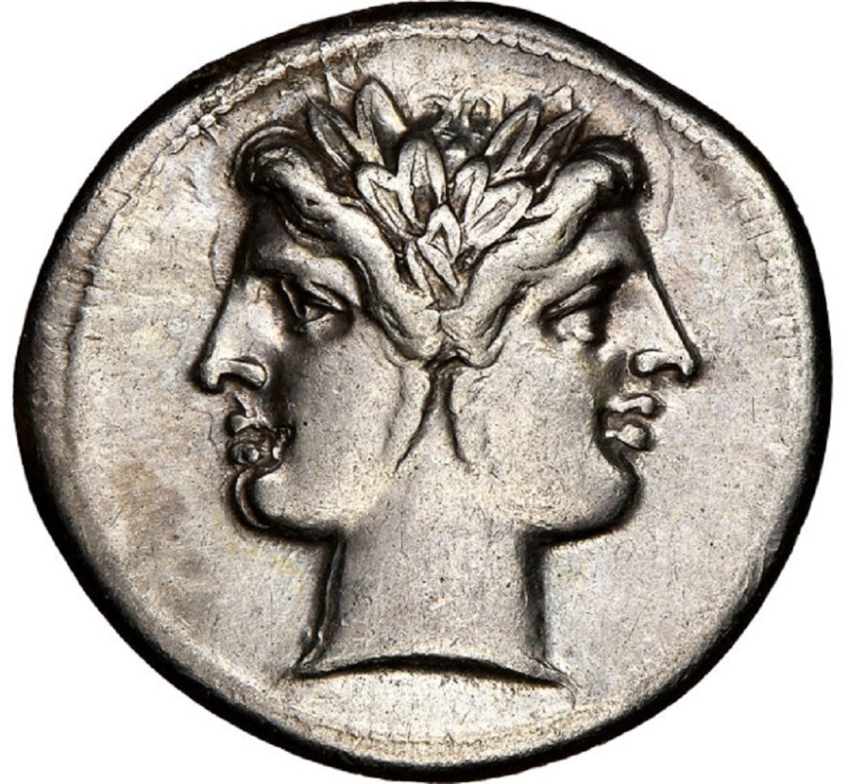 Ca.-225-214/2-BC-Didrachm-Or-Quadrigatus-Youthful-Janus-&-Jupiter-Hurling-Thunderbolt-In-Quadriga